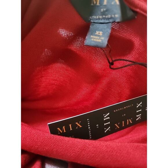 Mix by 41 Hawthorn Sweater Women X Small Red Open Cardigan Knit Stitch NWT A128 - Picture 5 of 5